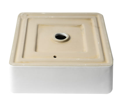 ALFI brand ABC903 16" Modern Square Above Mount Ceramic Sink