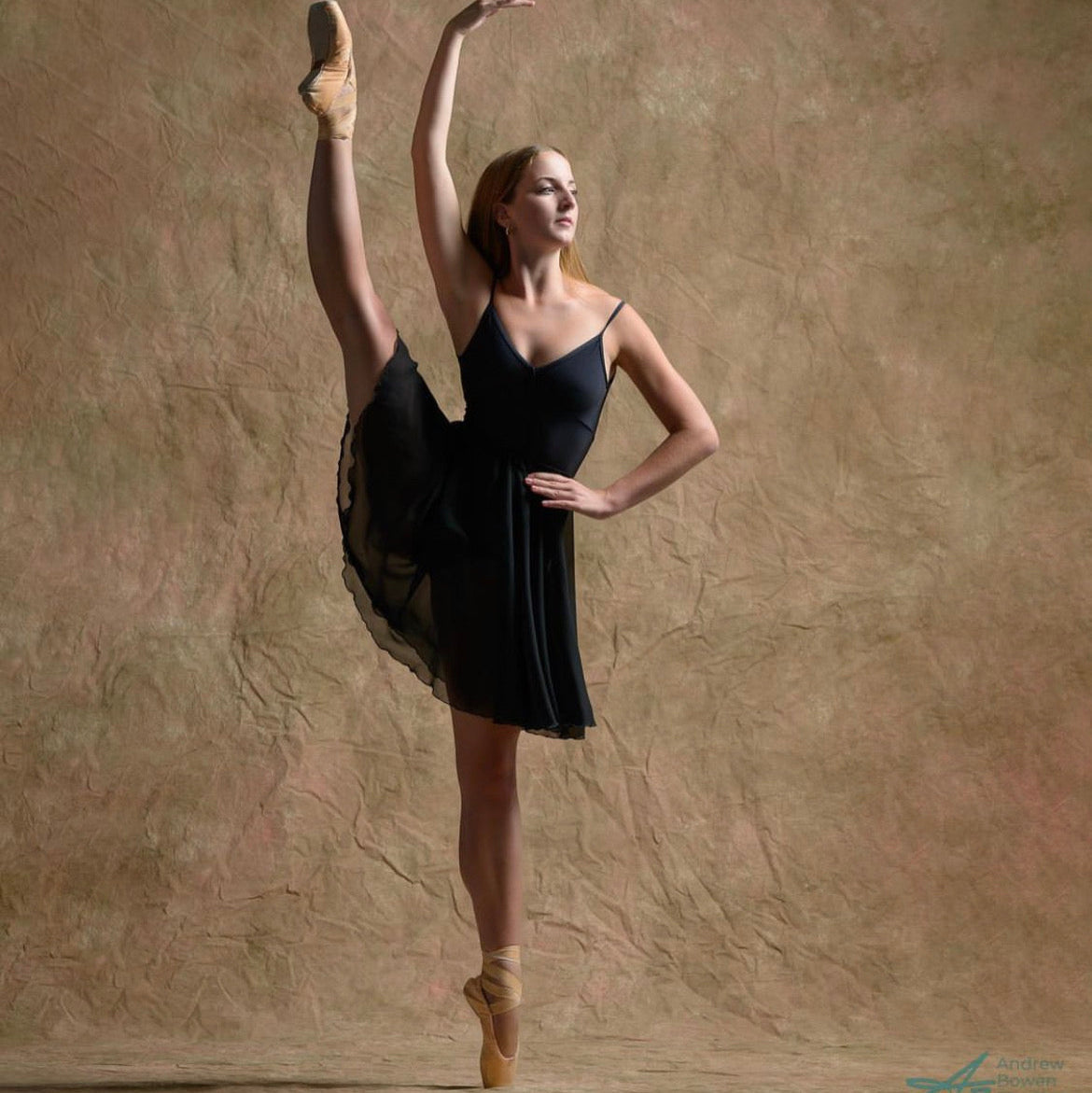 Black Chiffon Ballet Pull On Skirt - Ballet Rehearsal Skirt - Pirouette Skirt