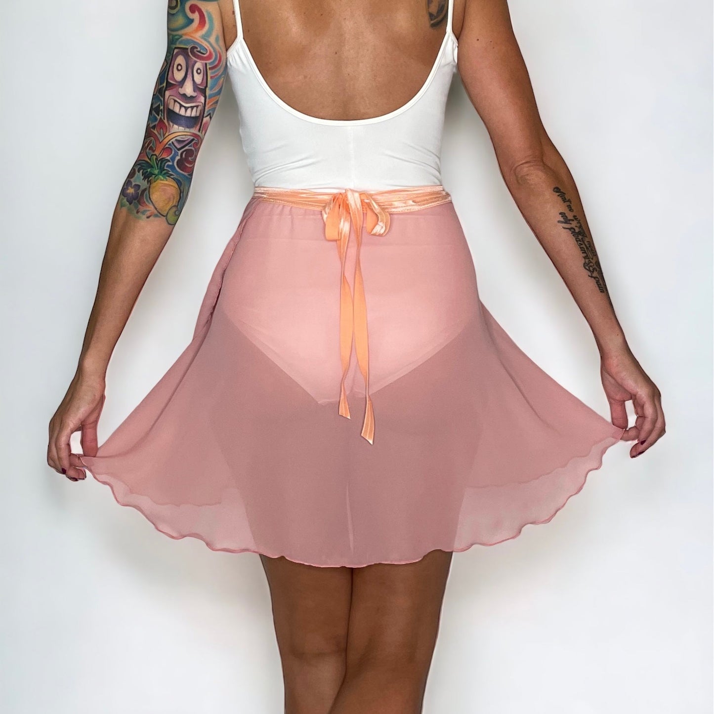 Dusty Rose Chiffon Ballet Wrap Skirt - Classical