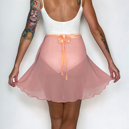 Dusty Rose Chiffon Ballet Wrap Skirt - Classical