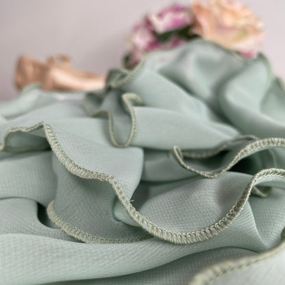 Pistachio Light Green Chiffon Ballet Pull On Skirt - Ballet Rehearsal Skirt - Pirouette Skirt