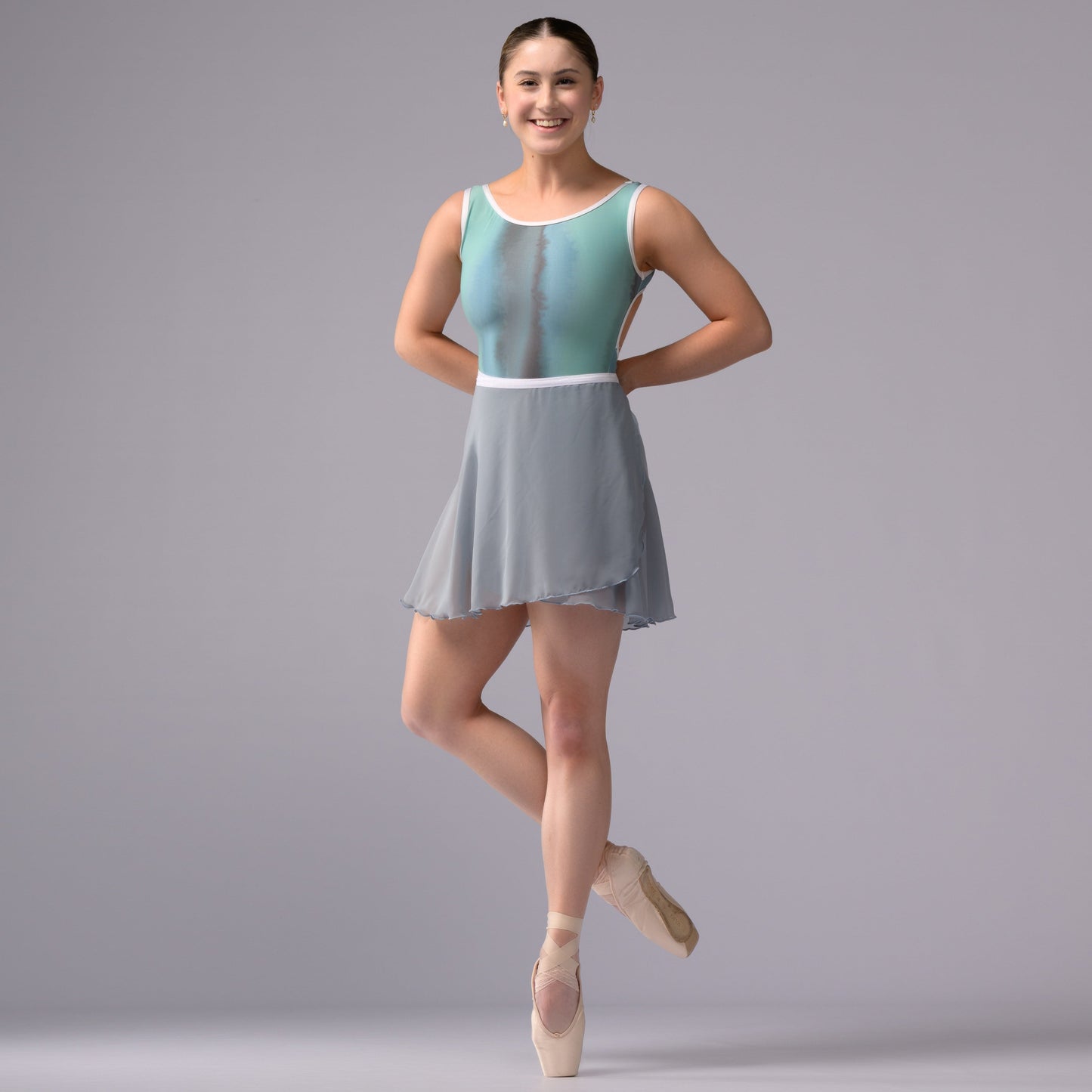Glacier Blue Chiffon Ballet Wrap Skirt - Classical