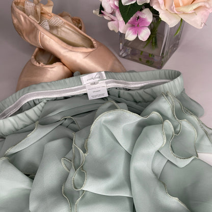 Pistachio Light Green Chiffon Ballet Pull On Skirt - Ballet Rehearsal Skirt - Pirouette Skirt