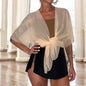Sheer Neutral Mesh Kimono Cover Up