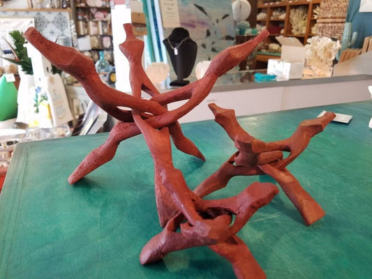 Wooden Display Stand- "Cobra Snake" for Shells, Rocks, Eggs