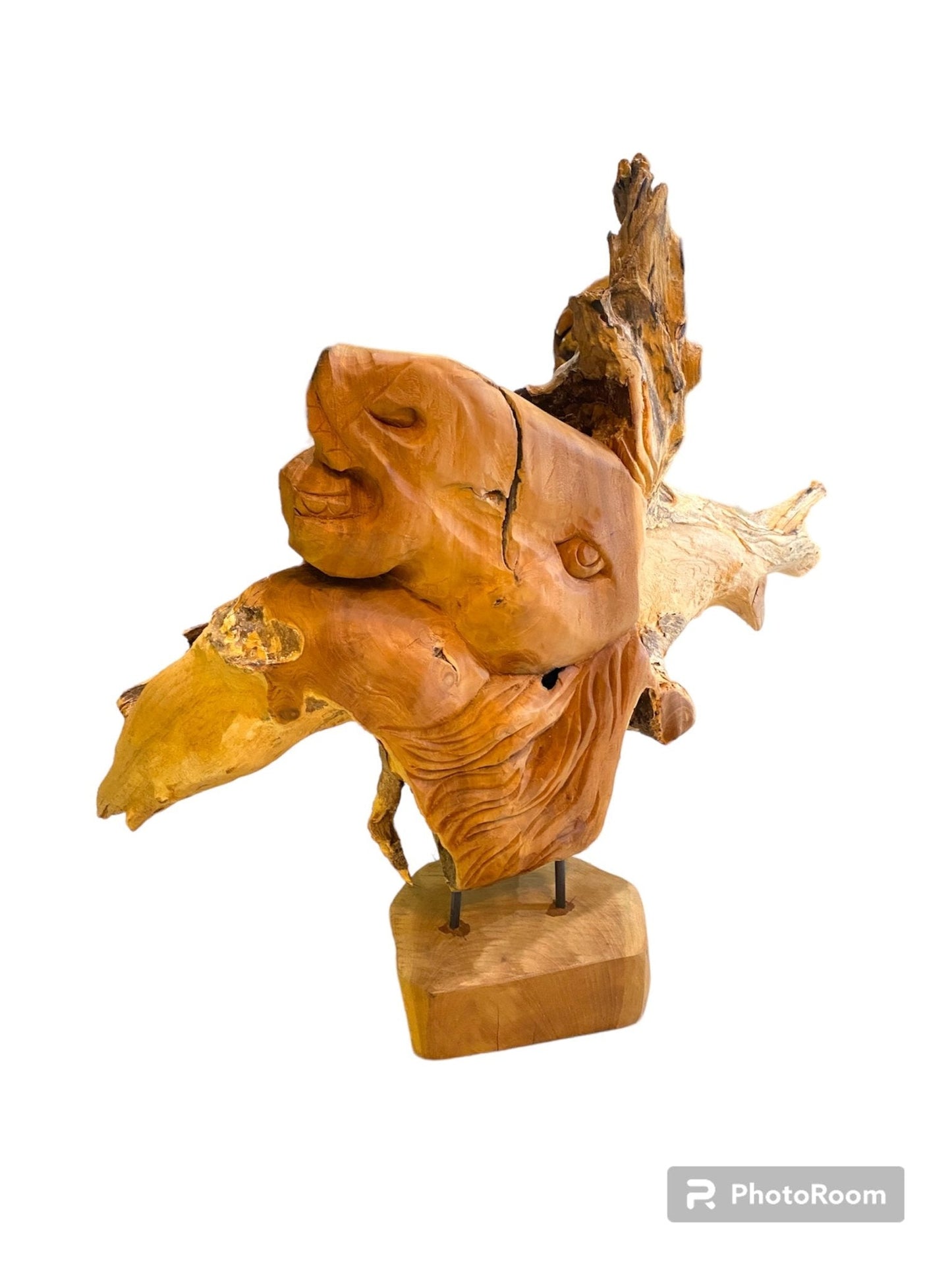 Wooden Horse Head Sculpture- 32"