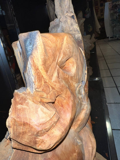 Wooden Horse Head Sculpture- 32"