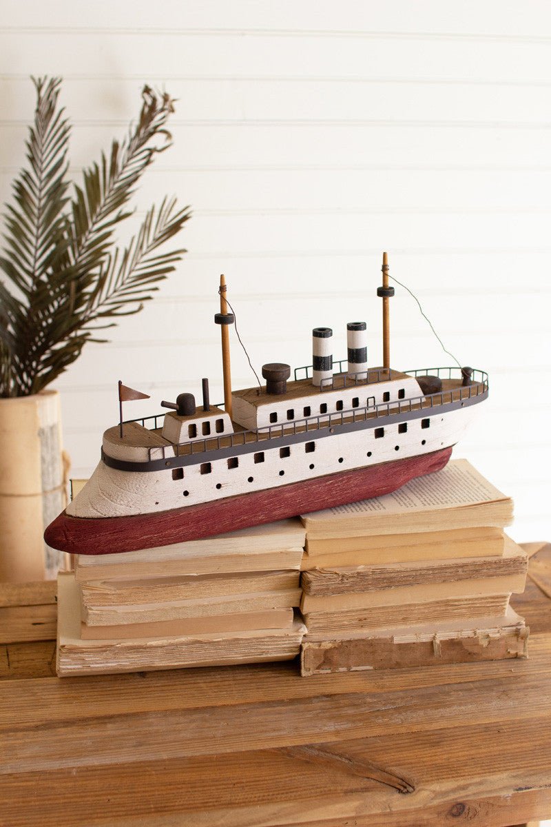 Wooden Ship - Available in Red/White or Blue/Red