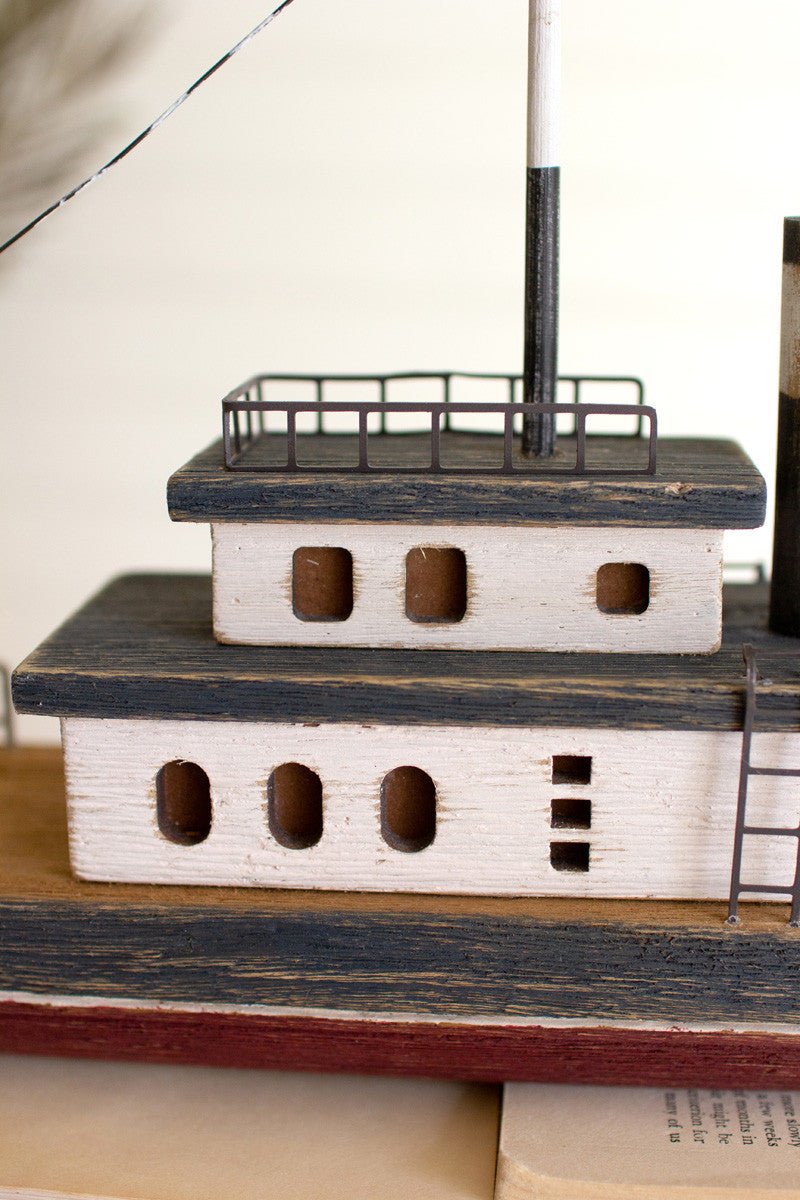 Wooden Ship - Available in Red/White or Blue/Red