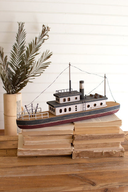Wooden Ship - Available in Red/White or Blue/Red