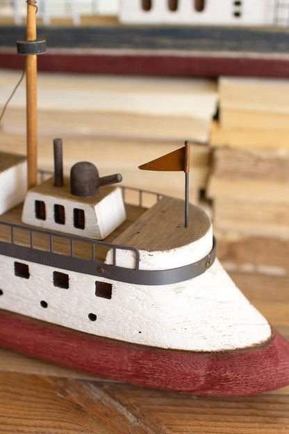 Wooden Ship - Available in Red/White or Blue/Red