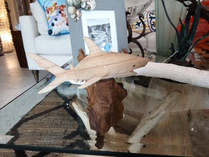 Wooden Single Shark Sculpture