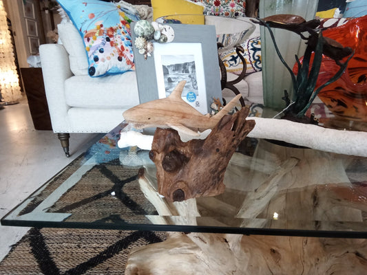 Wooden Single Shark Sculpture