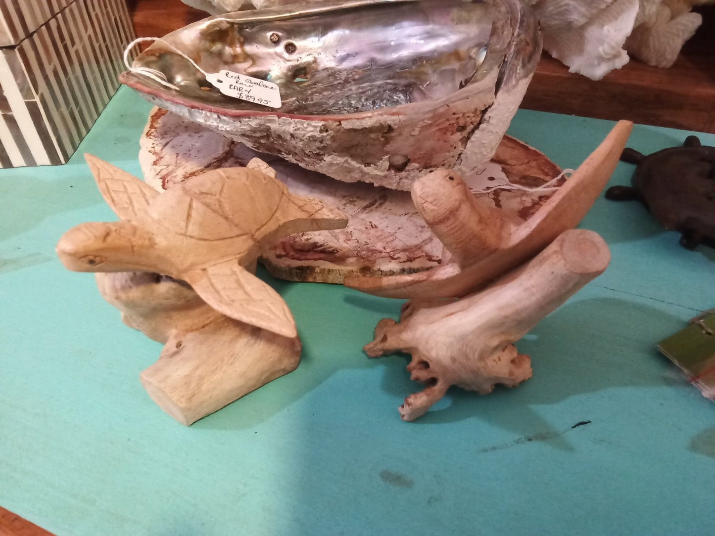 Wooden Single Turtle Sculpture