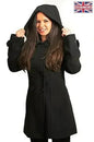 Wool Feel Double Breasted Hooded Coat