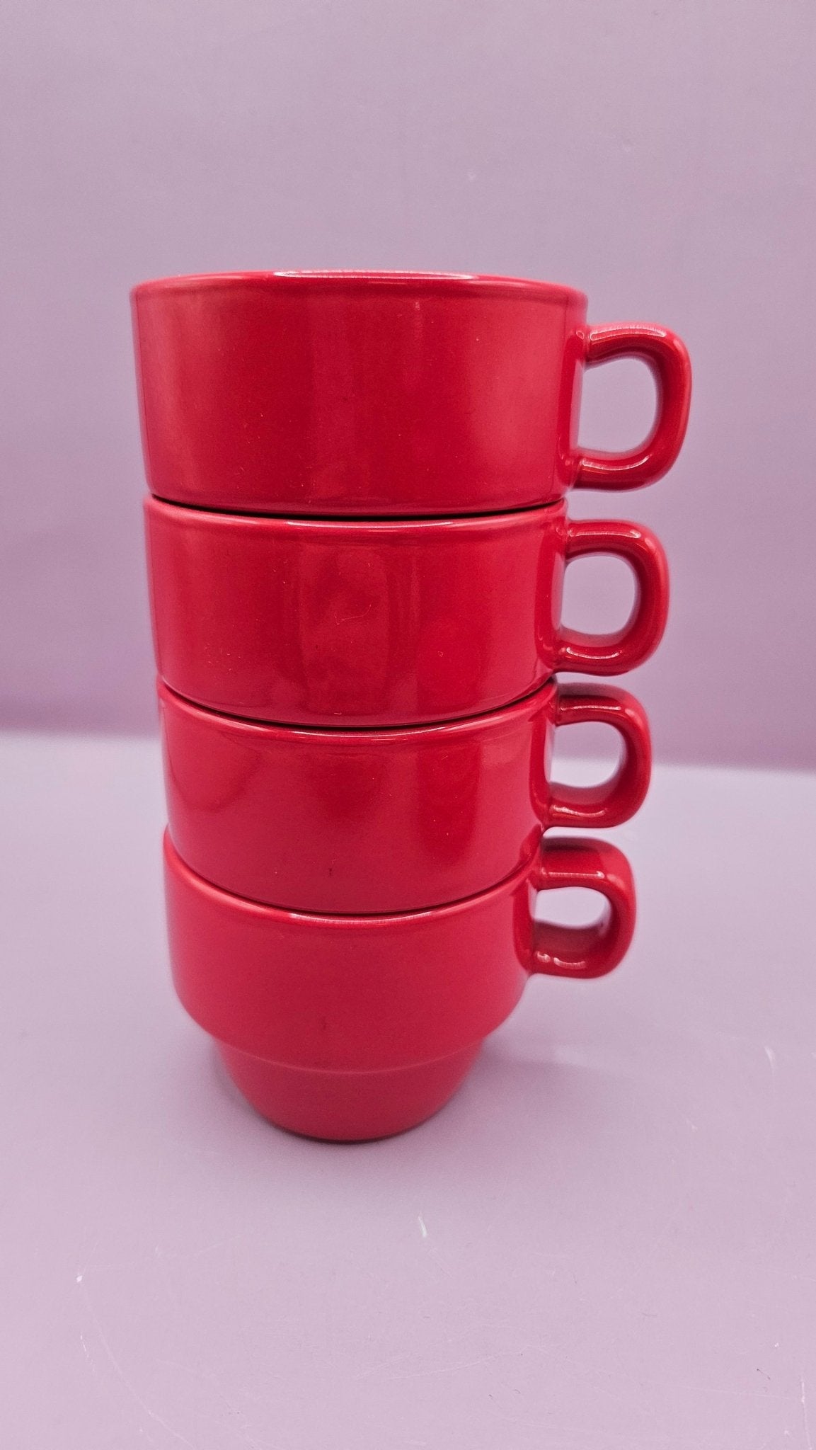 World Market Mini Espresso Tea Cup & Saucer Set – Red, Set of 4