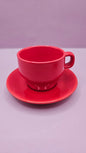World Market Mini Espresso Tea Cup & Saucer Set – Red, Set of 4
