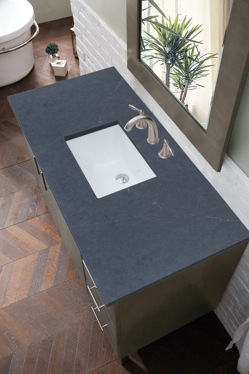 Metropolitan 48" Single Vanity Cabinet, Silver Oak