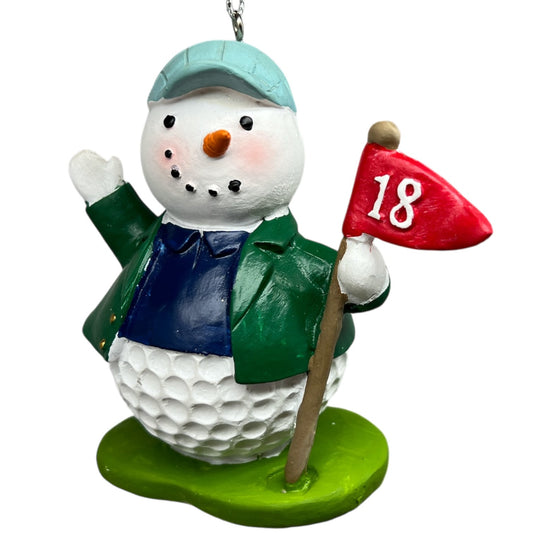 Snowman Golfer Ornament 18th Hole