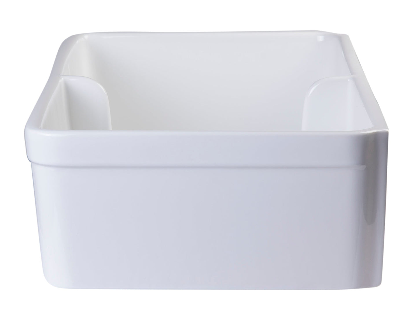 ALFI brand AB5123 AB5123-W White 32" Short Wall Double Bowl  Lip Apron Fireclay Farmhouse Kitchen Sink