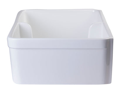 ALFI brand AB5123 AB5123-W White 32" Short Wall Double Bowl  Lip Apron Fireclay Farmhouse Kitchen Sink