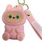 Silicone Labubu Coin Purse Key Chain Pendant (Sweet Strawberry Edition)