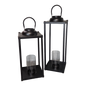 Modern Metal Pillar Lanterns - 2 Piece Set