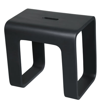 ALFI brand  ABST99BM Black Matte Solid Surface Resin Bathroom / Shower Stool