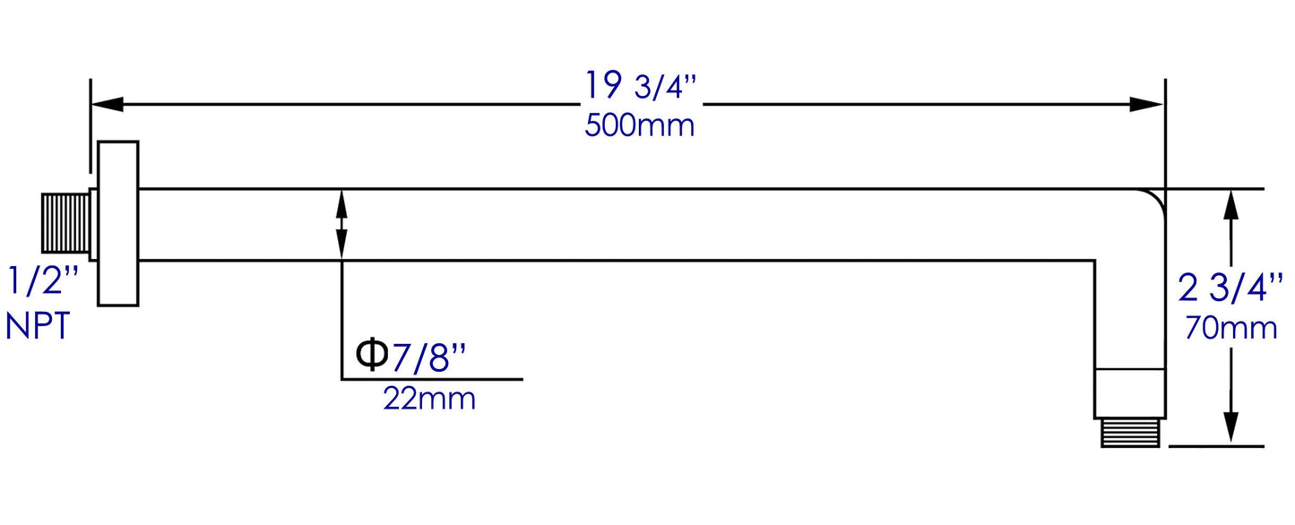 ALFI brand ABSA20R 20" Round Wall Shower Arm