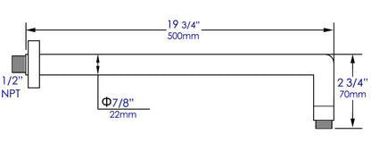 ALFI brand ABSA20R 20" Round Wall Shower Arm