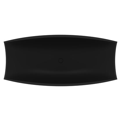 ALFI brand  AB9992BM Black Matte 71" Solid Surface Resin Free Standing Hammock Style Bathtub