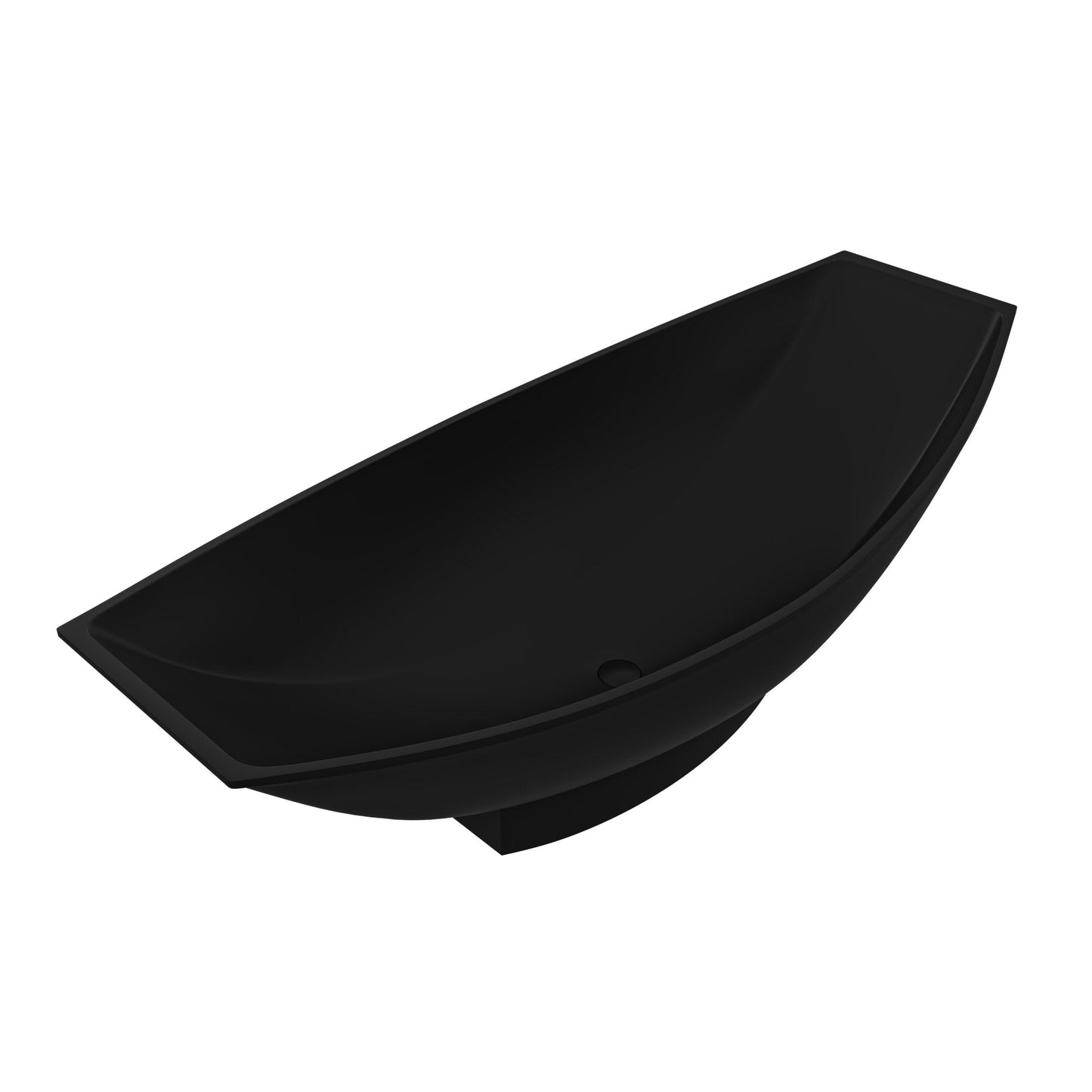 ALFI brand  AB9991BM Black Matte 71" Solid Surface Resin Free Standing Hammock Style Bathtub