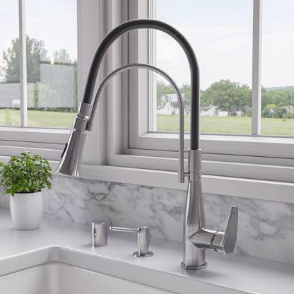 ALFI brand ABKF3001 Kitchen Faucet with Black Rubber Stem