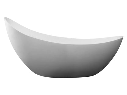 ALFI brand  AB9951 73" White Solid Surface Smooth Resin Soaking Slipper Bathtub