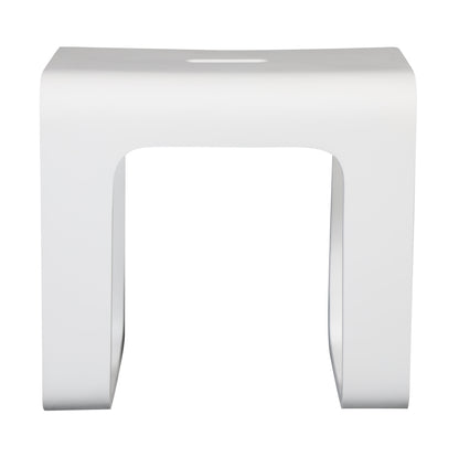 ALFI brand  ABST99 White Matte Solid Surface Resin Bathroom / Shower Stool