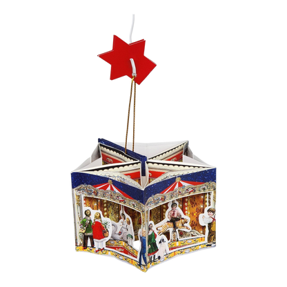Popup Mini Book German Ornament - Frohe Weihnacht Carousel