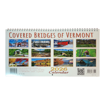 2026 Covered Bridges Panoramic Wall Calendar