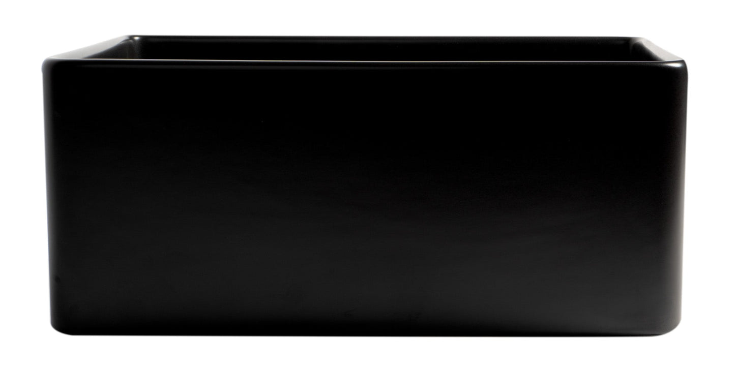 ALFI brand ABF2418 Smooth Apron 24" x 18" Single Bowl Fireclay Farm Sink