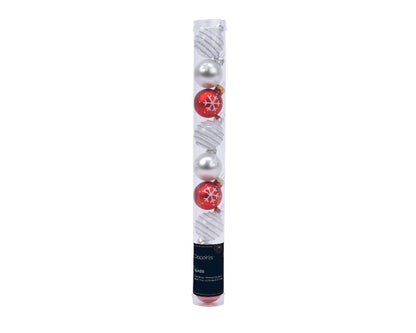 Cheerful Christmas Mix - Tube of 9 Glass Ornaments