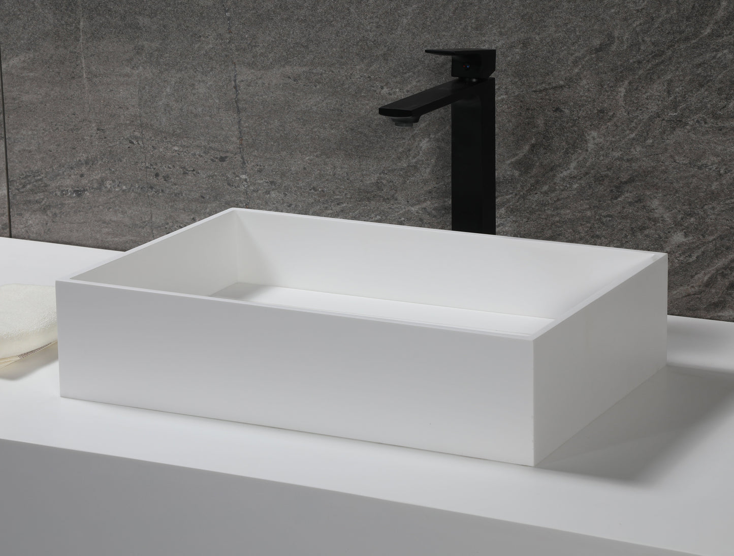 ALFI brand  ABRS2014 20" x 14" White Matte Solid Surface Resin Sink