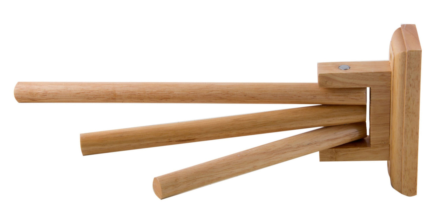 ALFI brand  AB5506 16" Triple Rack Wooden Towel Bar Bathroom Accessory