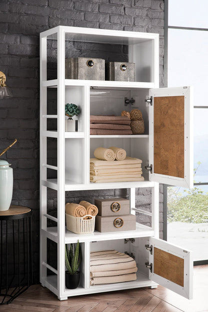 Athens 30" Double-Sided Linen Cabinet, Glossy White