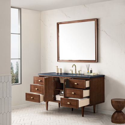 Amberly 60" Single Vanity Cabinet, Mid-Century Walnut