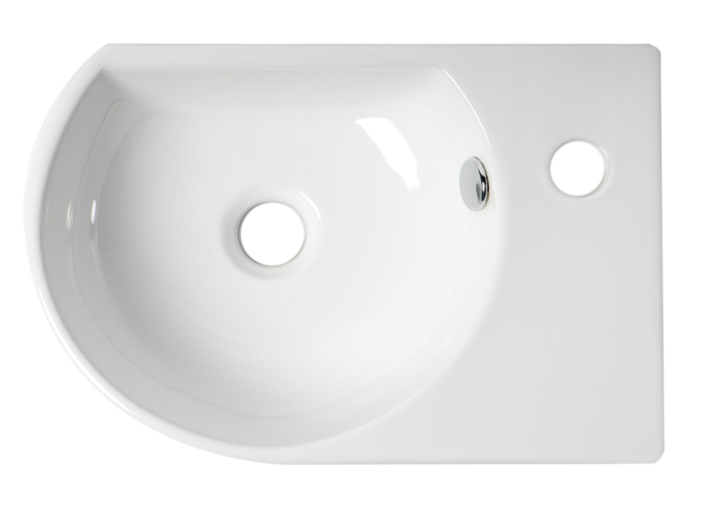 ALFI brand  ABC119 White 16" Small Wall Mounted Ceramic Sink with Faucet Hole