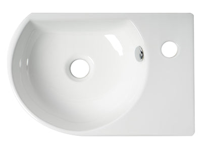 ALFI brand  ABC119 White 16" Small Wall Mounted Ceramic Sink with Faucet Hole