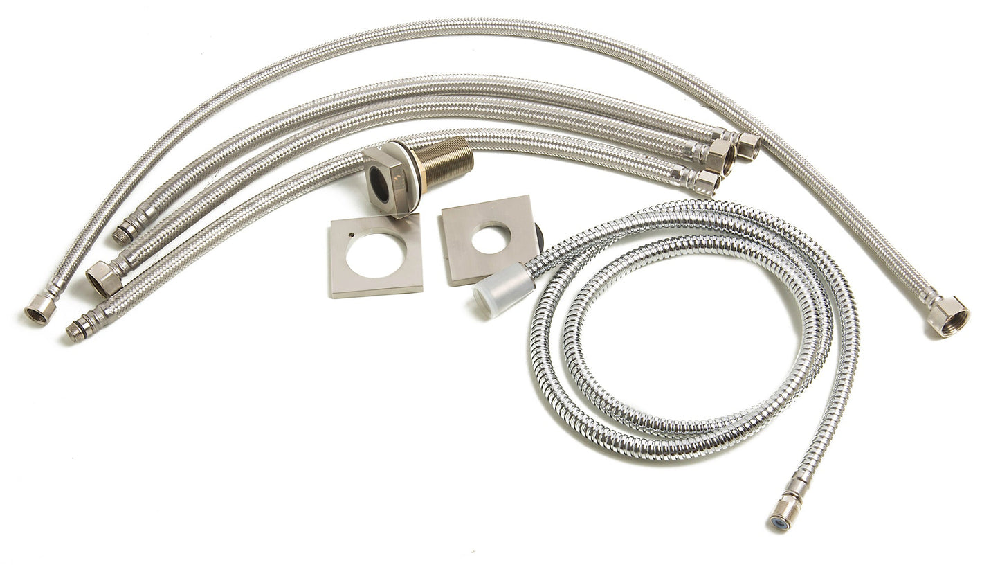 ALFI brand AB2703 Deck Mounted Tub Filler and Round Hand Held Shower Head