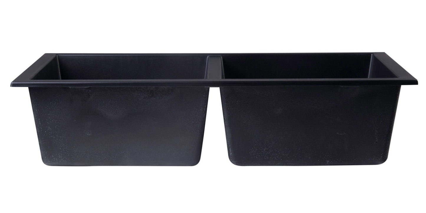 ALFI brand AB3420UM 34" Undermount Double Bowl Granite Composite Kitchen Sink