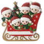 Sleigh With Gold Rails Family of 5 Ornament
