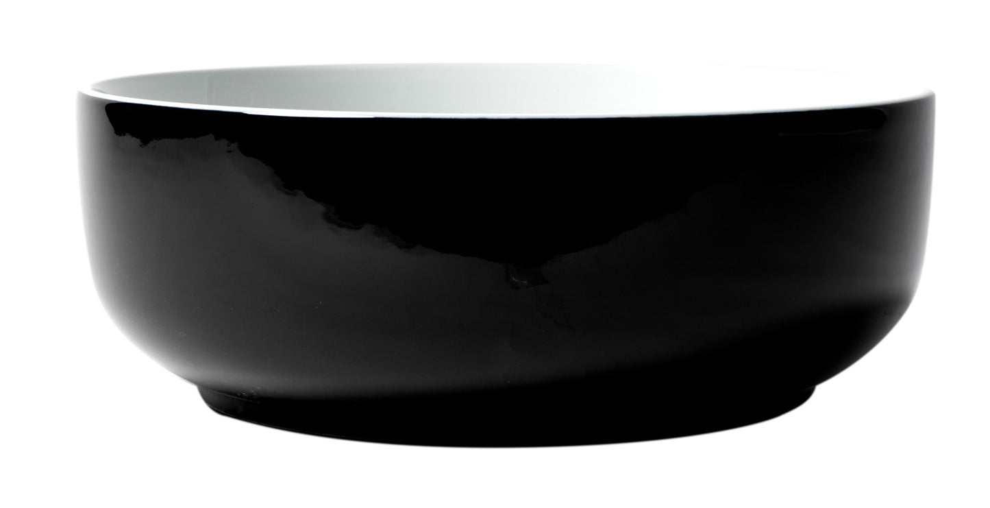 ALFI brand  ABC908 Black & White 15" Round Above Mount Ceramic Sink