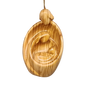 Modern Style Nativity Scene Ornament - Olive Wood - 3.5 Inch